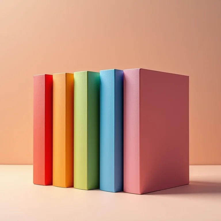 Paleta de cores com capas de livros