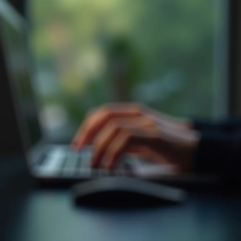 Pessoa digitando sem olhar para o teclado