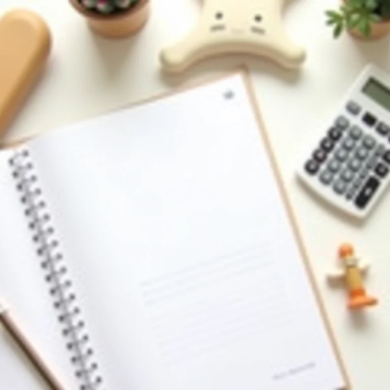 Planejamento financeiro para o enxoval do bebê com calculadora e cadern