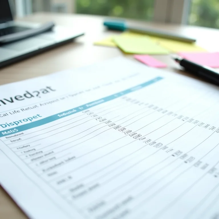 Planilha de controle de gastos parcialmente preenchida em uma mesa.