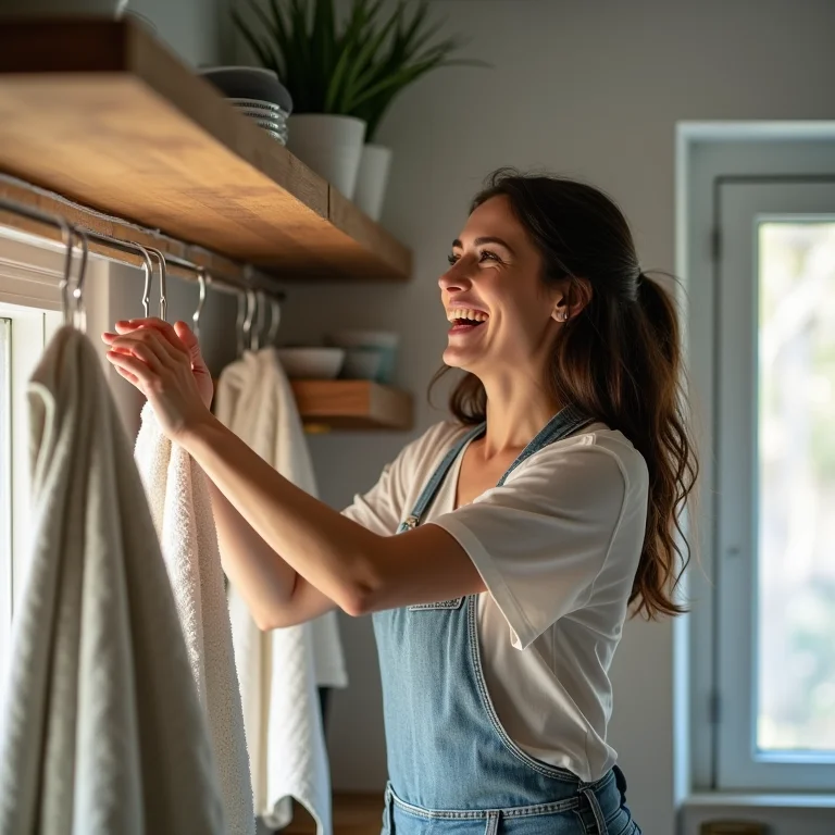 Prateleiras com ganchos para cozinha