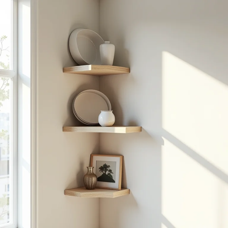 Prateleiras de canto decoradas