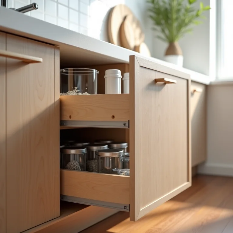 Prateleiras deslizantes para armários de cozinha