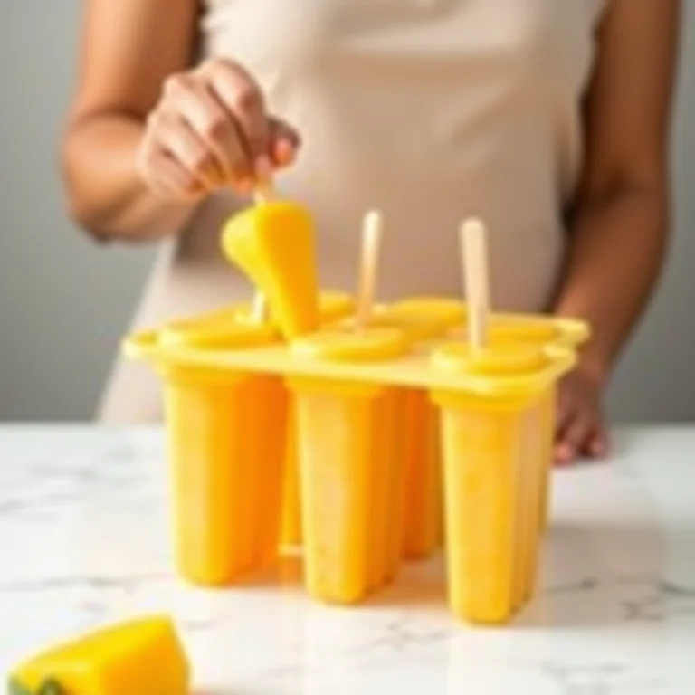 Preenchendo as formas de picolé de manga