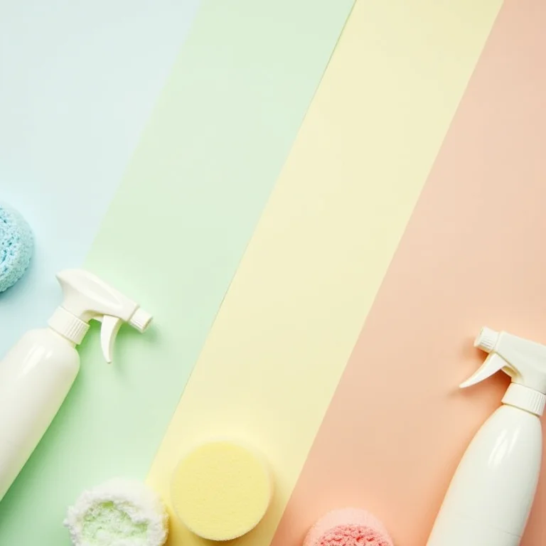 Produtos de limpeza separados por cômodo da casa.