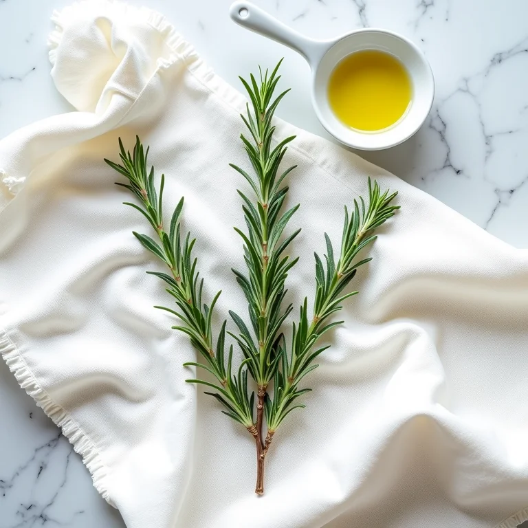 Ramos de alecrim com azeite e sal marinho