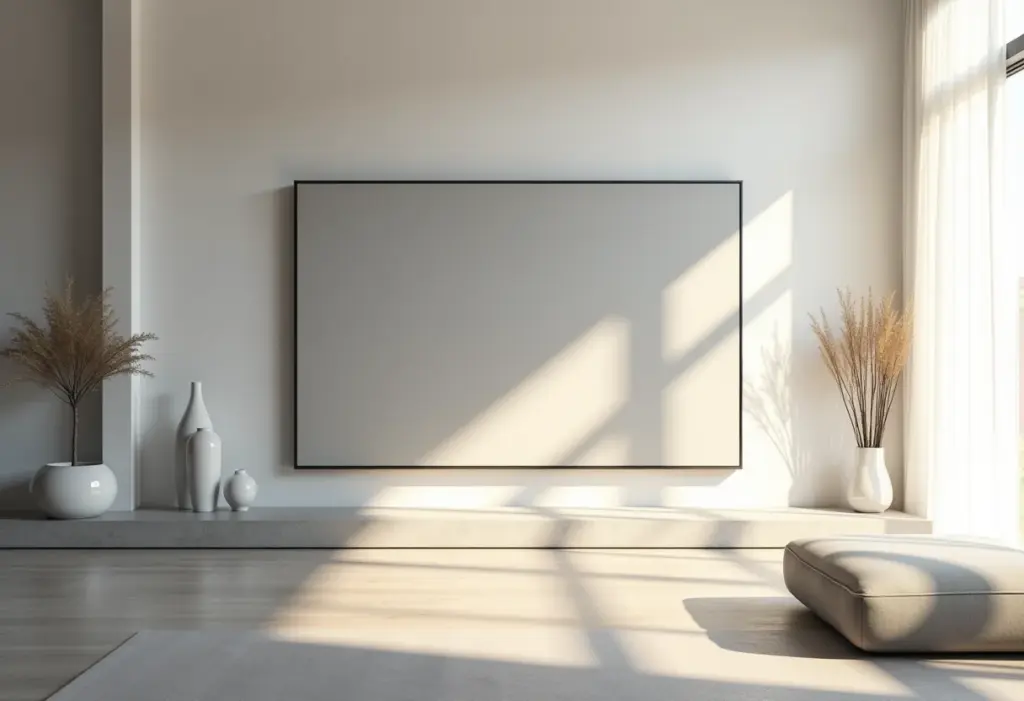 Sala de estar moderna com TV Smart impecável