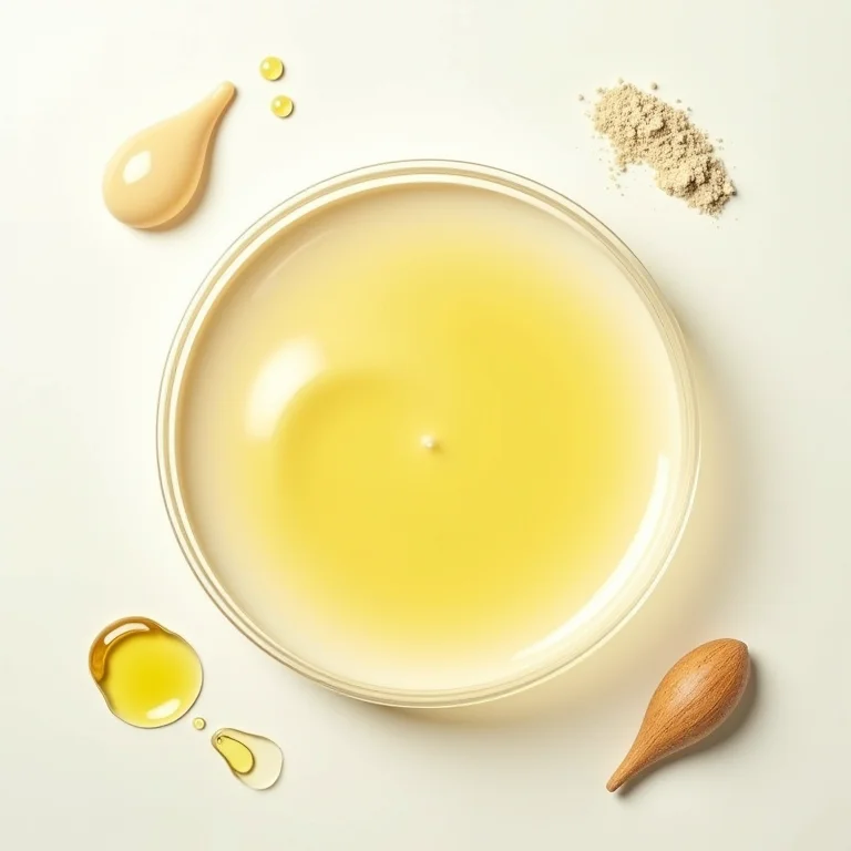 Sebo em uma placa de petri com ingredientes de skincare