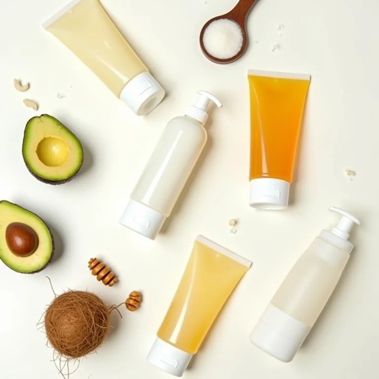 Seleção de máscaras de hidratação capilar e ingredientes naturais