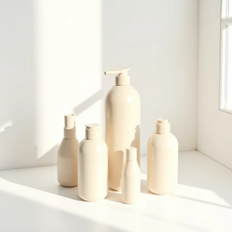 Shampoo e condicionador para cabelos cacheados dispostos em flat lay