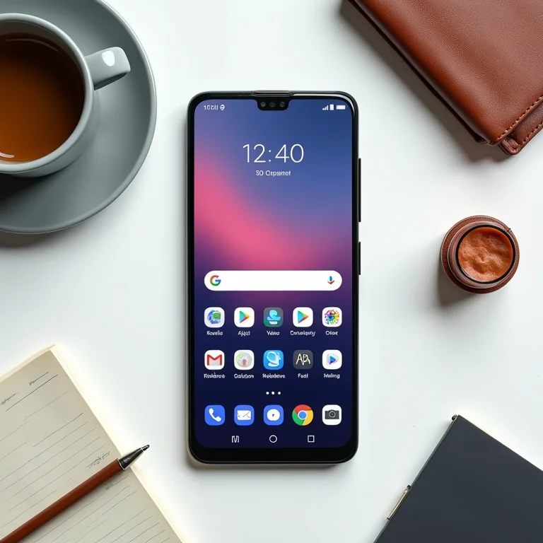 Smartphone com a interface do Apex Launcher