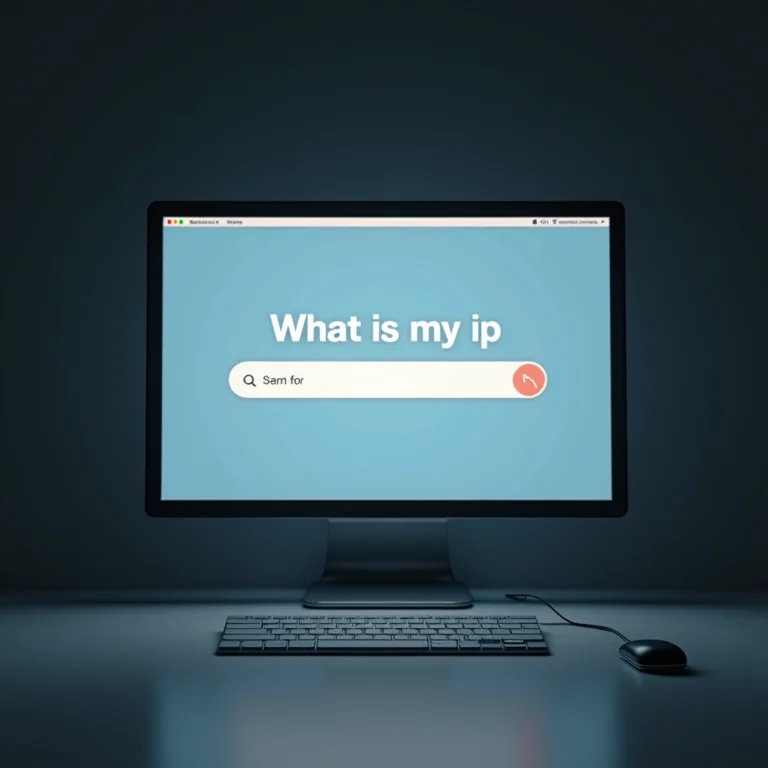 Tela do computador mostrando a busca 'qual é meu IP'.