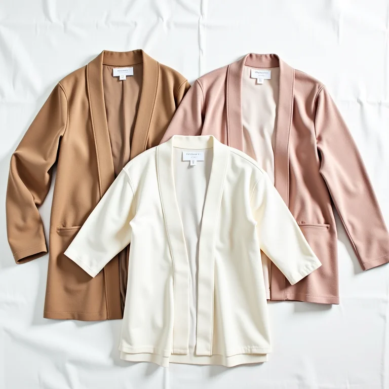 Variedade de terceiras peças leves para o verão em estilo flat lay