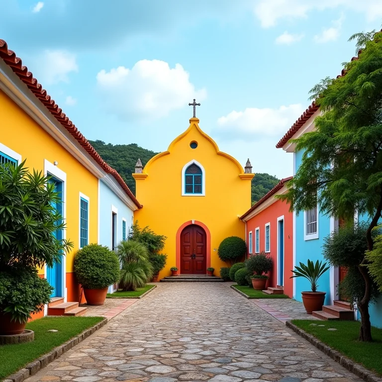 Vista pitoresca do Quadrado em Trancoso
