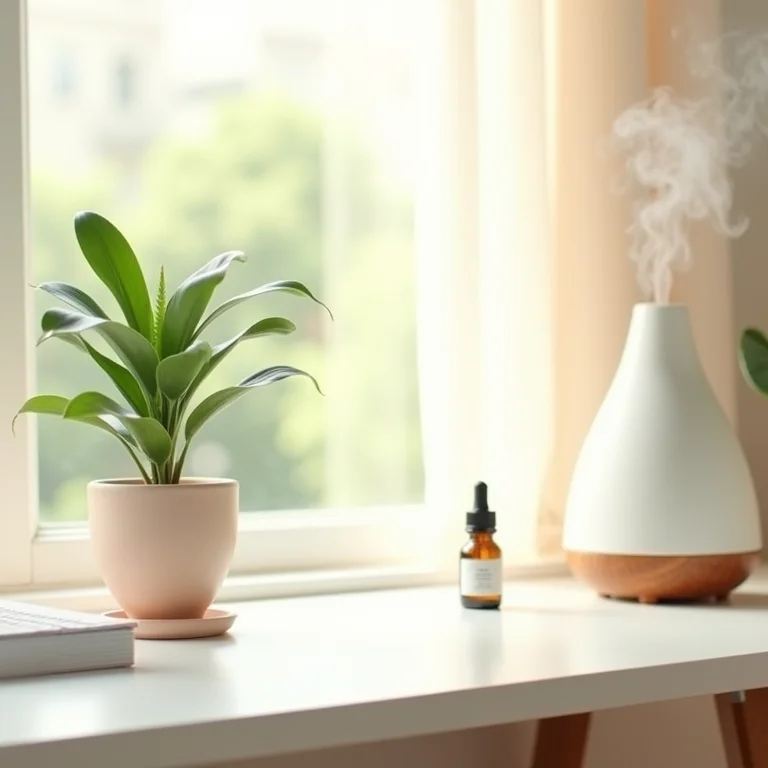 Ambiente de trabalho minimalista integrando elementos de mindfulness