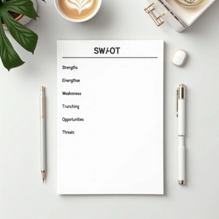 Análise SWOT pessoal em um caderno