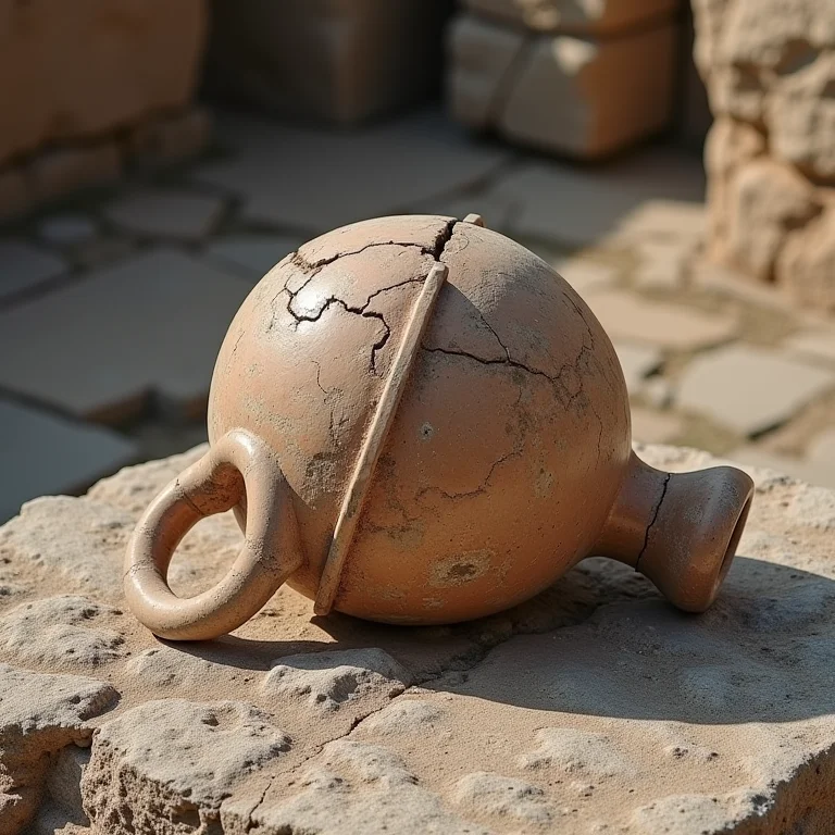 Ânfora grega rachada, representando o declínio das Olimpíadas na antiguidade.