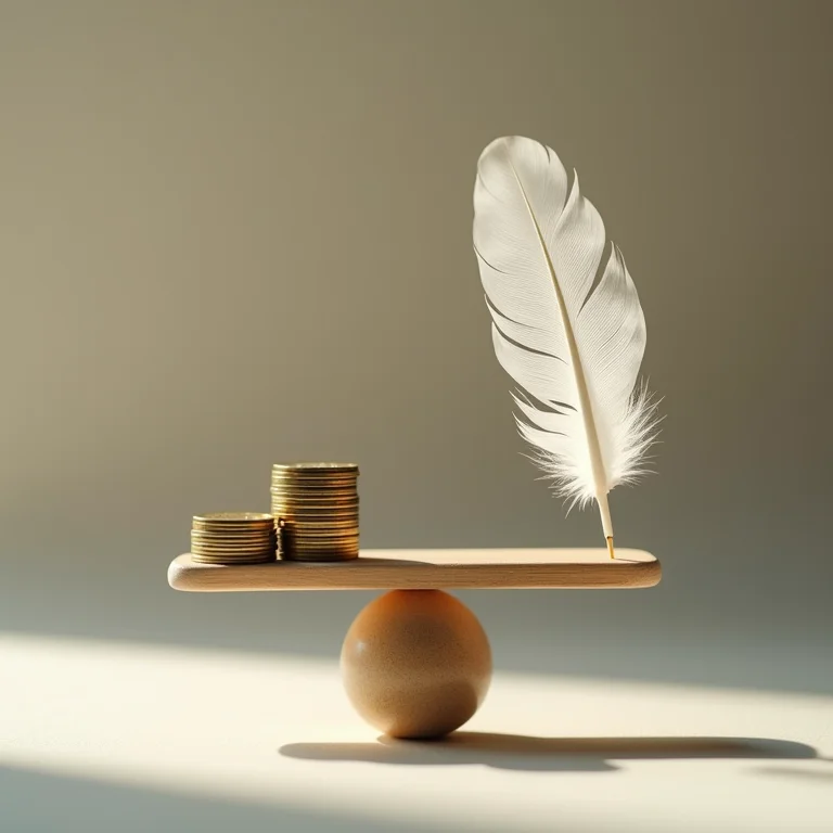 Balança equilibrada representando vantagens e desvantagens do Simples Nacional