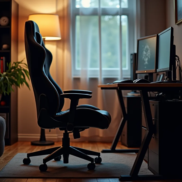 Cadeira e mesa gamer ergonômicas inadequadas.