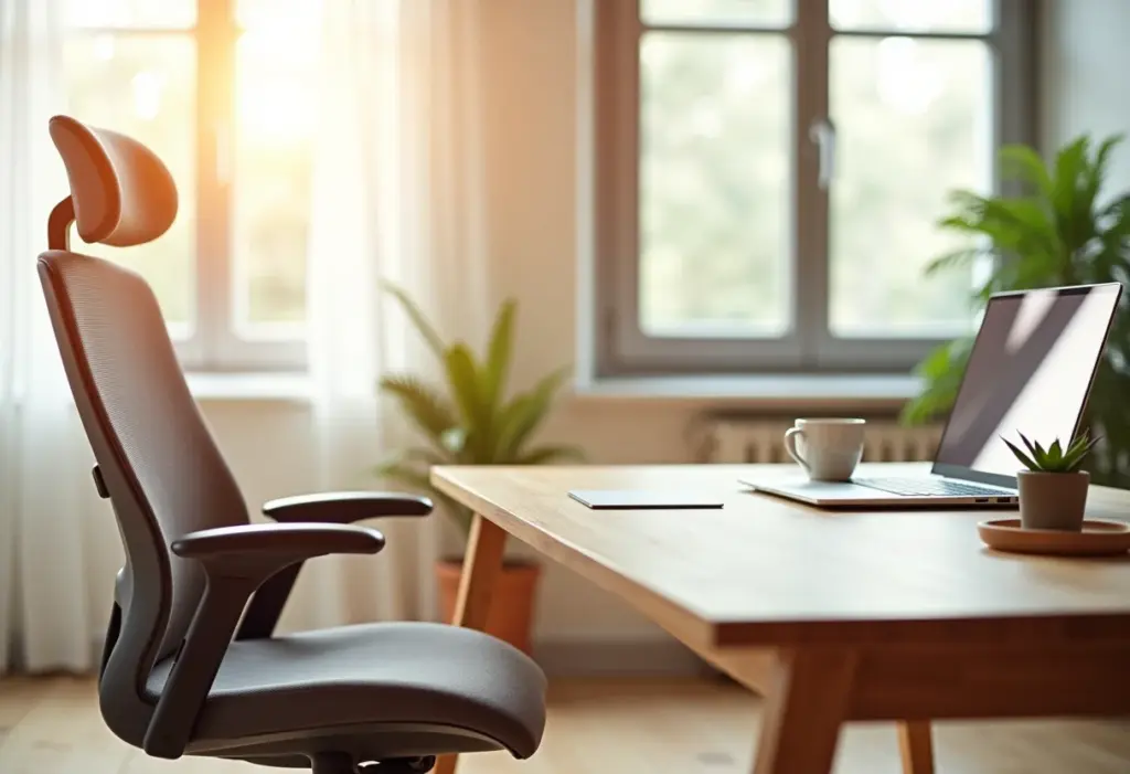 Cadeiras de escritório ergonômicas em home office iluminado