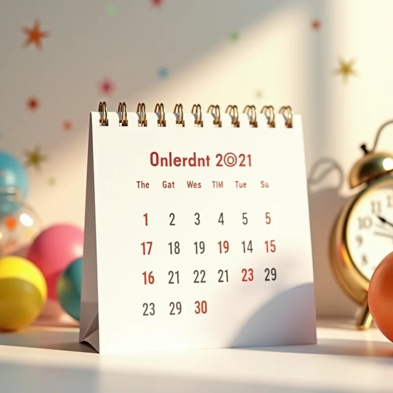 Calendário marcando a data e hora da festa infantil