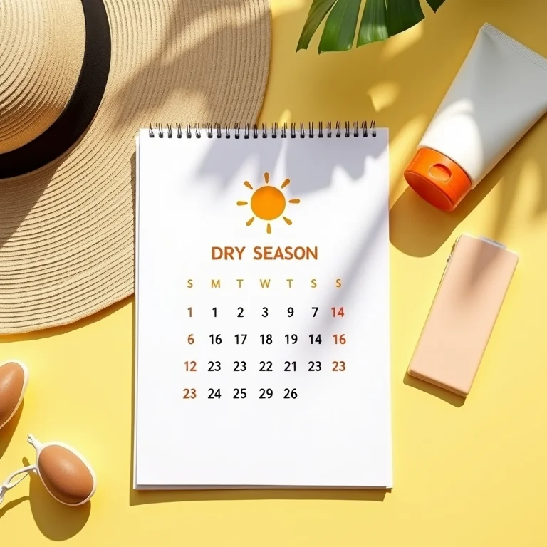 Calendário marcando melhor época para visitar Cartagena e San Andrés.