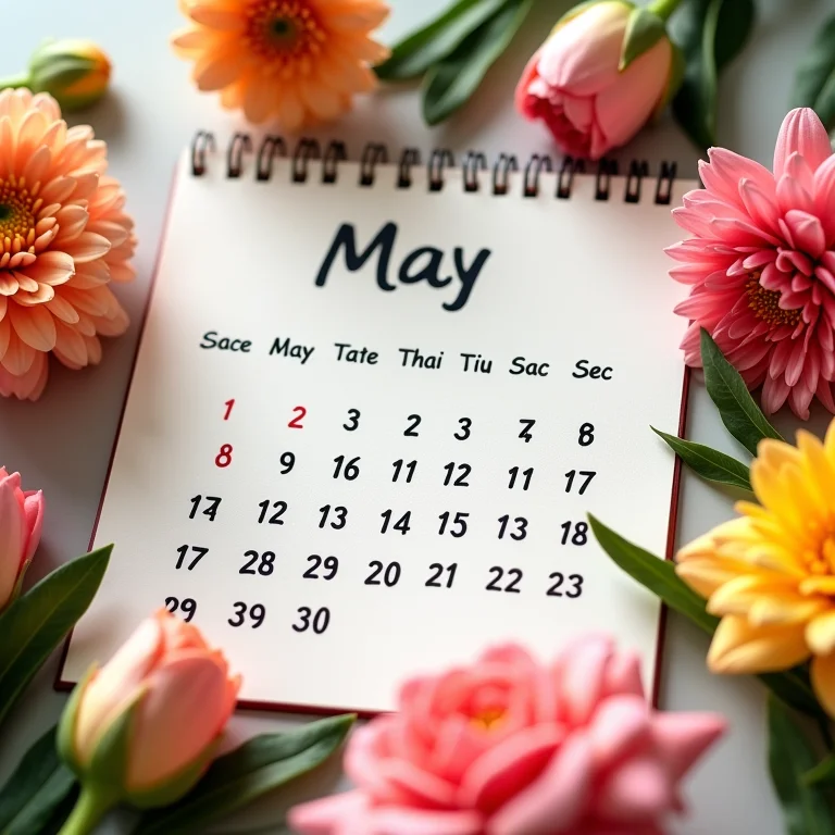 Calendário marcando os meses de abril e maio