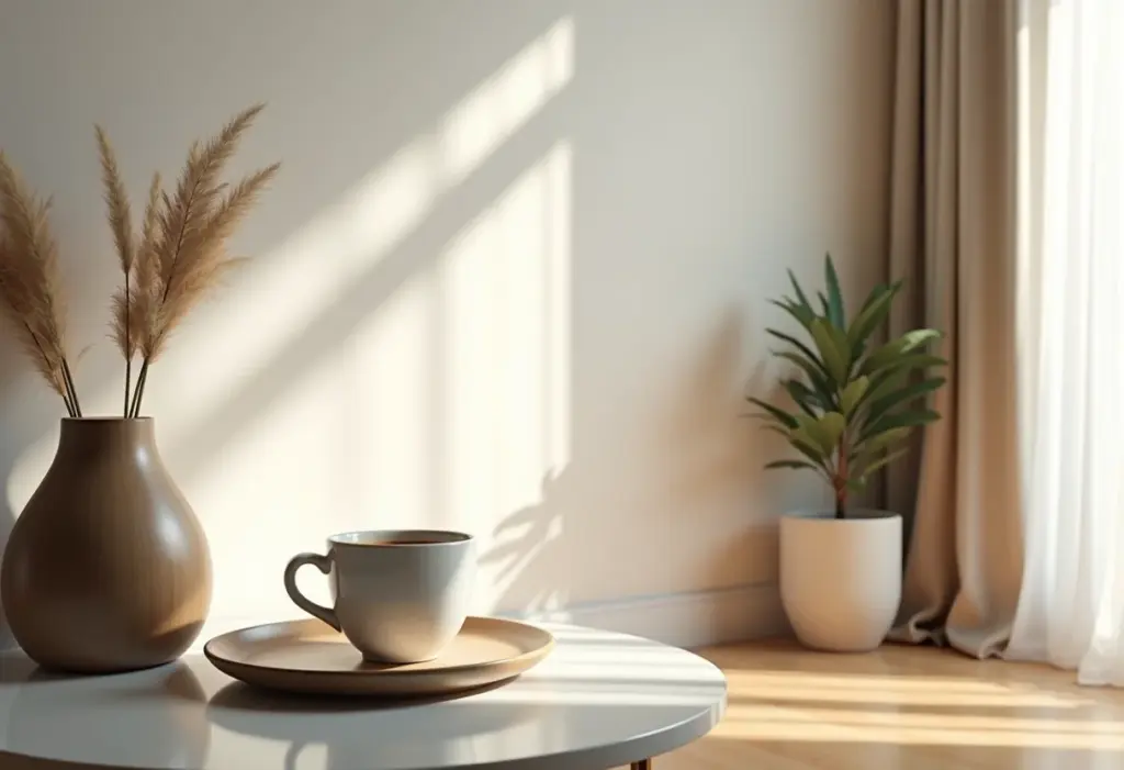 Cantinho do café simples e elegante na sala de estar