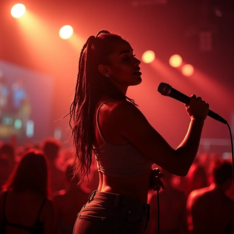 Cantora no palco do Rock in Rio