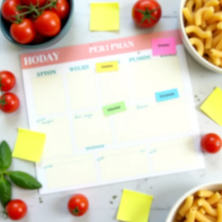 Cardápio semanal com ingredientes frescos