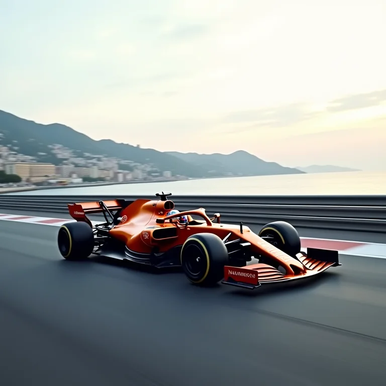 Carro de Fórmula 1 da McLaren em alta velocidade