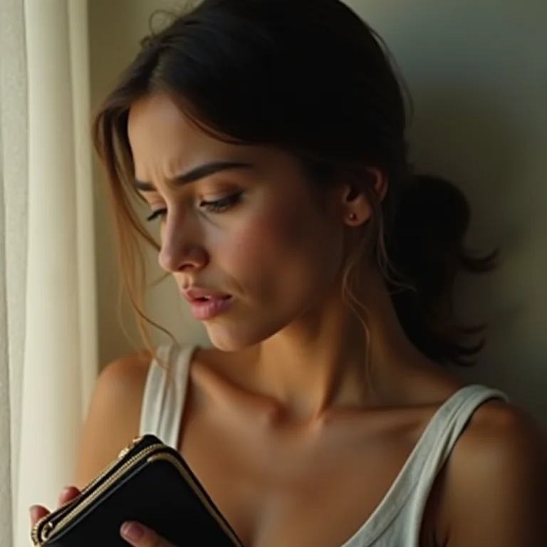 Carteira quase vazia, simbolizando a perda do poder de compra.