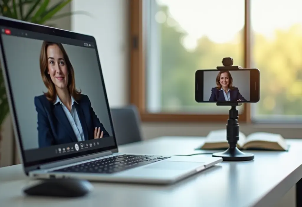 Celular sendo usado como webcam em um PC