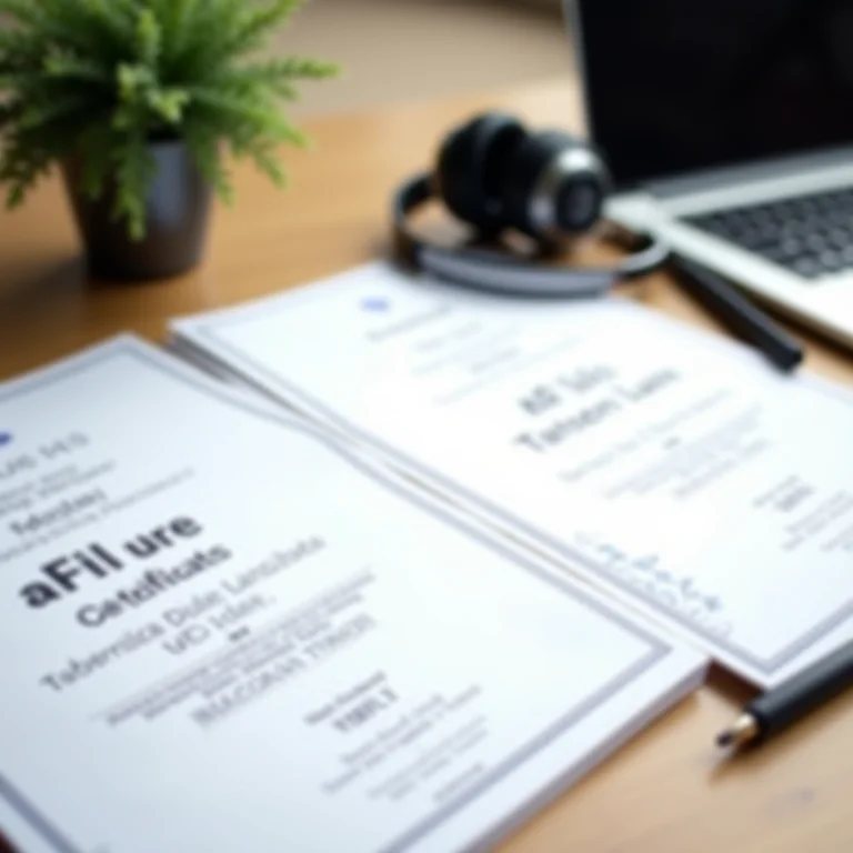 Certificações de idiomas como TOEFL, IELTS e DELE sobre uma mesa