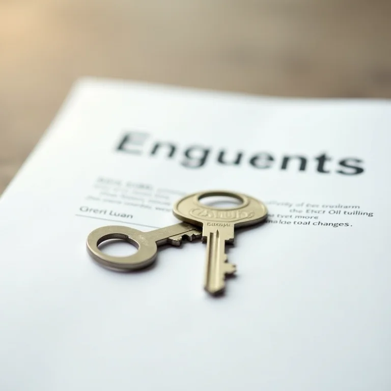 Chave de casa sobre contrato de empréstimo, representando risco ao patrimônio.