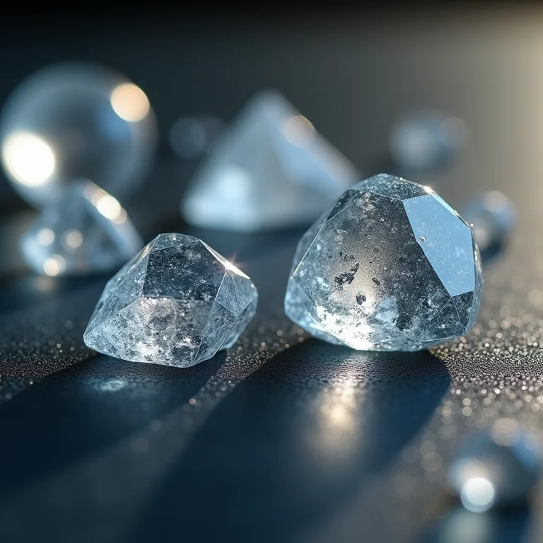 Close-up de diamantes brutos