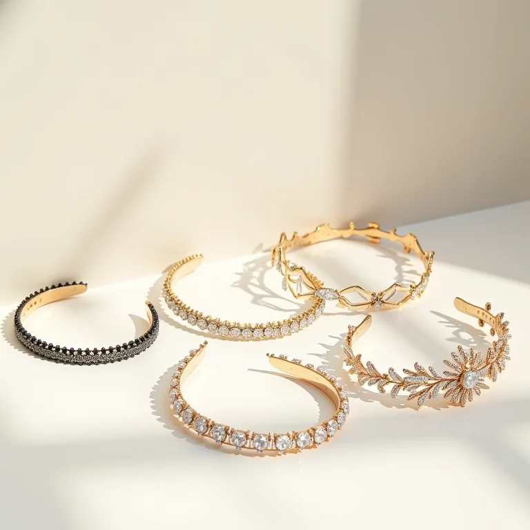 Close-up de tiaras modernas em estilo flat lay