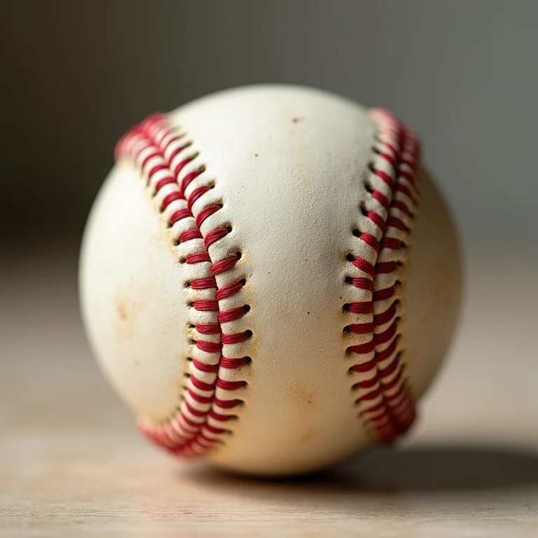Close-up de uma bola de beisebol