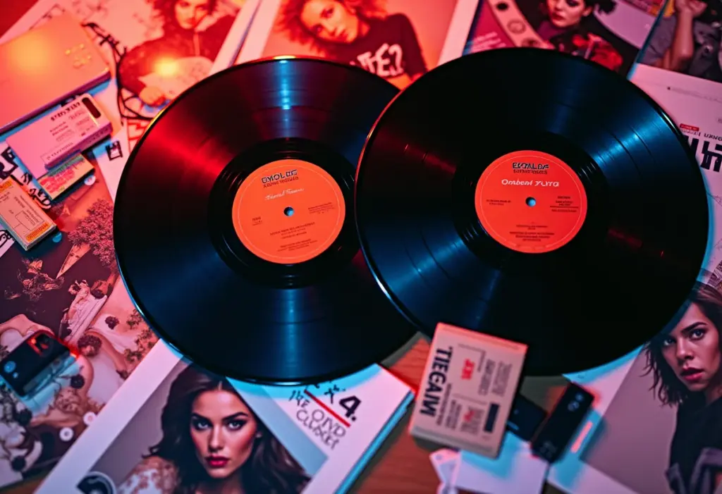 Colagem vibrante representando a cultura pop.