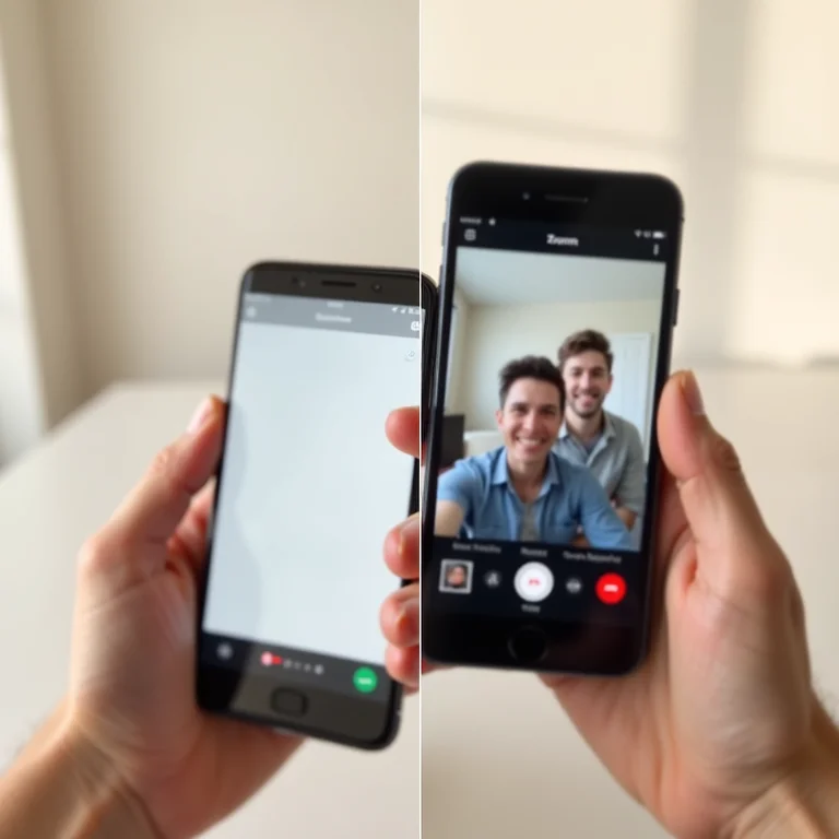 Comparativo entre o Zoom e outra plataforma de videoconferência no celular
