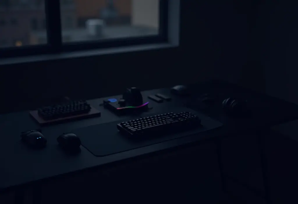 Mouses gamers baratos e bons: o guia definitivo para gamers Configuração gamer com mouses e acessórios em destaque