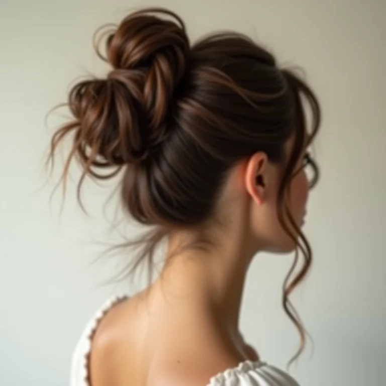 Coque despojado com fios soltos.