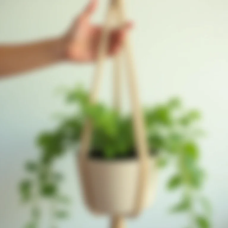 Cuidando do seu suporte de plantas macramê