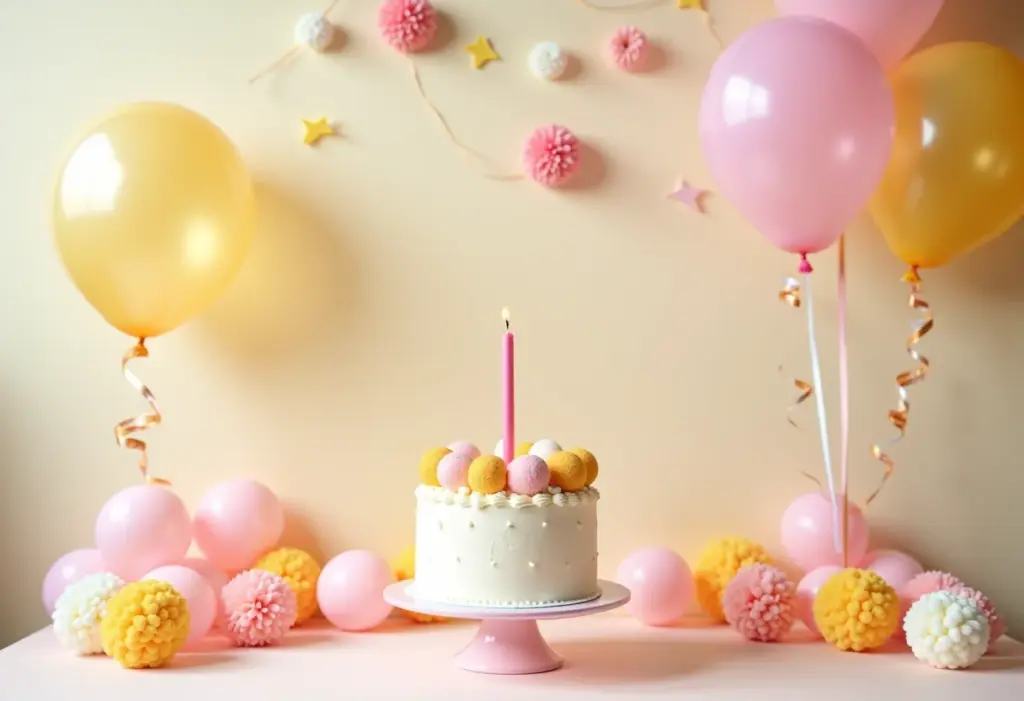 Festa Infantil DIY: Economize MUITO com este guia prático Decoração de festa infantil DIY com balões e bolo