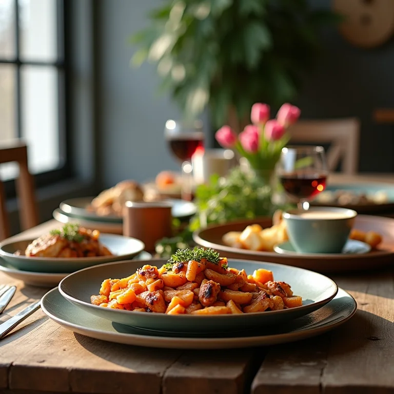 Diferentes estilos de decoração de mesa para jantar.