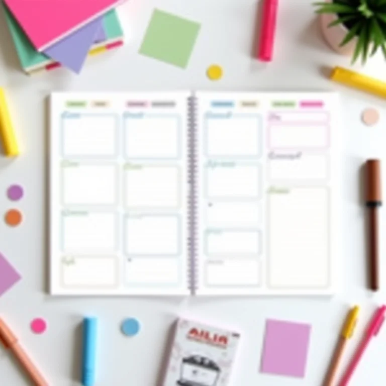 Diferentes layouts para um planner semanal.