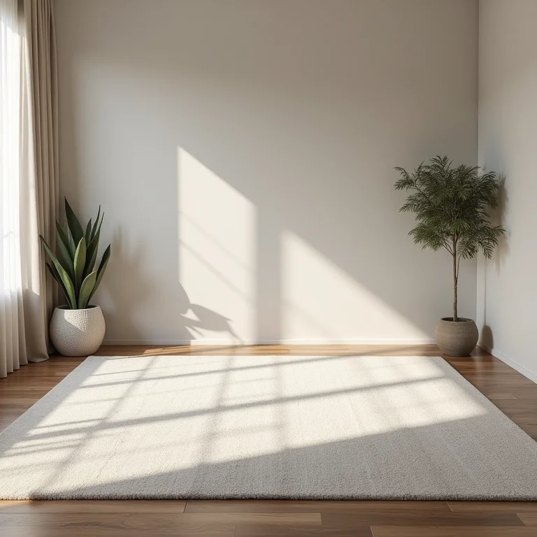 Diferentes tamanhos de tapete em um mesmo ambiente para comparação