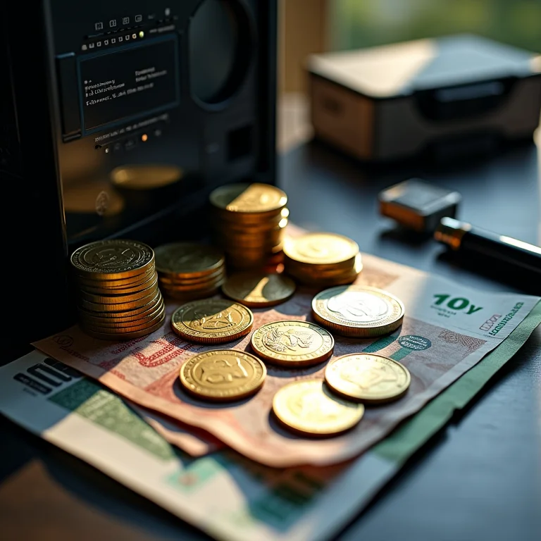 Dinheiro e peças de computador para ilustrar orçamento de PC gamer