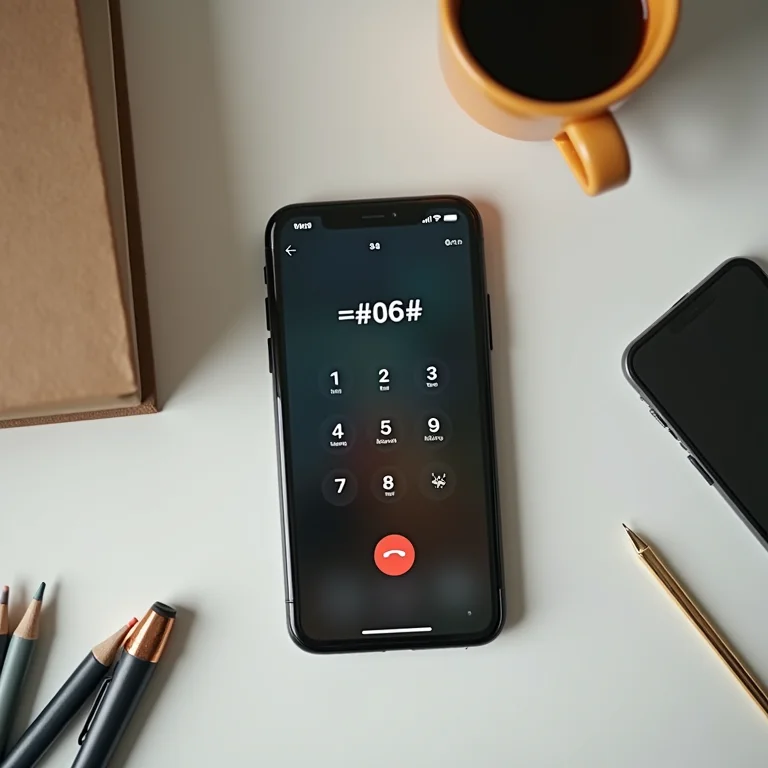 Discador de celular mostrando o código IMEI.
