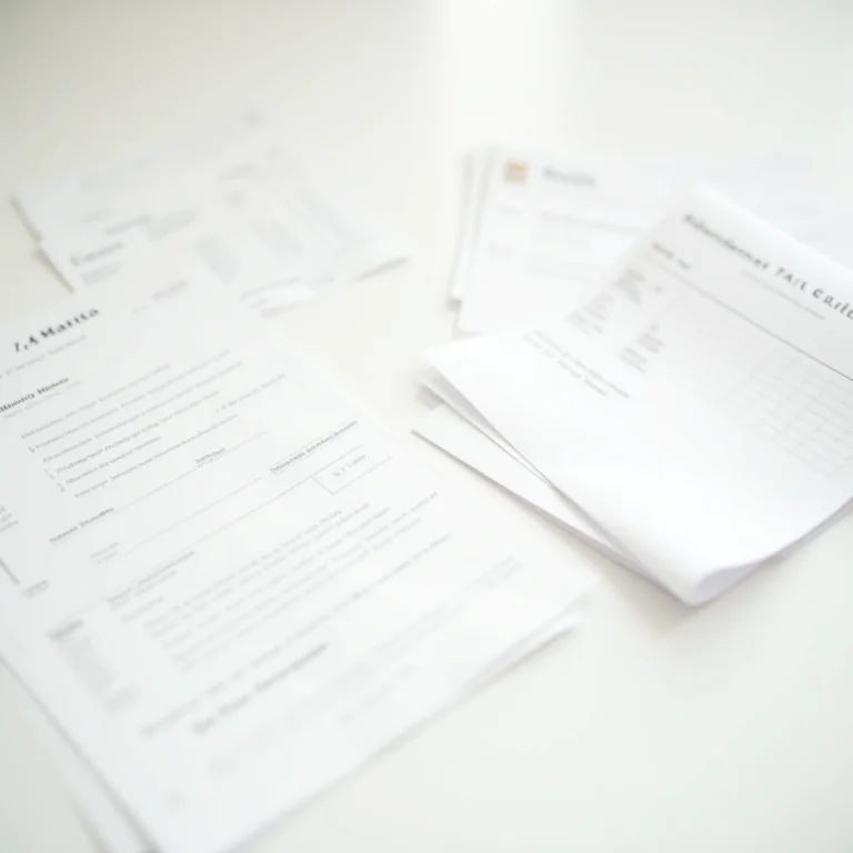 Documentos financeiros espalhados em uma mesa, representando a malha fina do Imposto de Renda